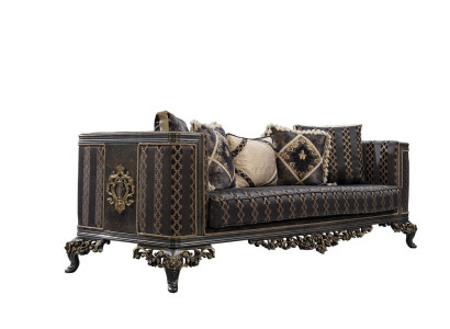 Barock Rokoko 3Sitzer Designer Sofa Couch Polster Sofas Couchen Stoff Textil Neu