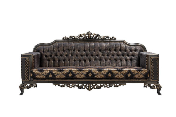 Chesterfield 3 Sitzer Designer Sofa Luxus Polster Sofas Couchen Stoff Textil Neu