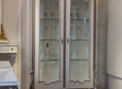 Vitrinen Glas Schrank Vitrine Wohnzimmer Holz Anrichte Luxus Möbel Neu