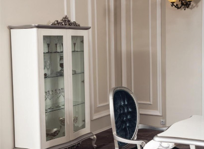 Vitrine Weiß Glasschrank Design Klassische Schrank Luxus Holz Möbel