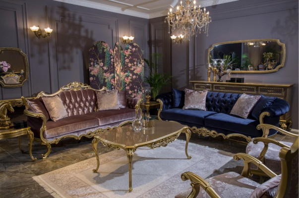 Goldener Couchtisch Beistelltisch Kaffeetisch Design Tisch Wohnzimmer