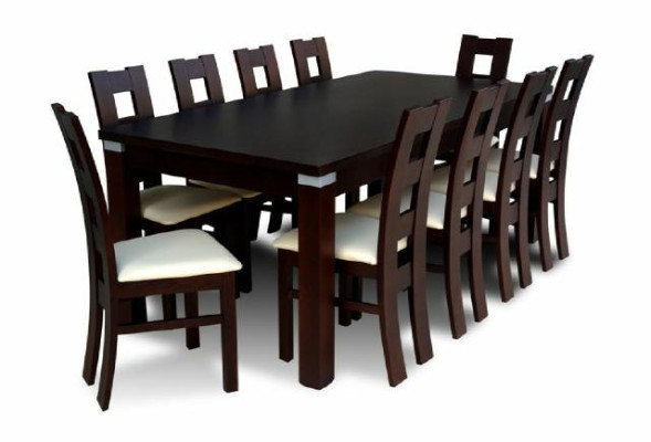 Esstisch mit 10 x Stühlen Esszimmer Set Essgruppe Holz Tisch 200/290 cm 