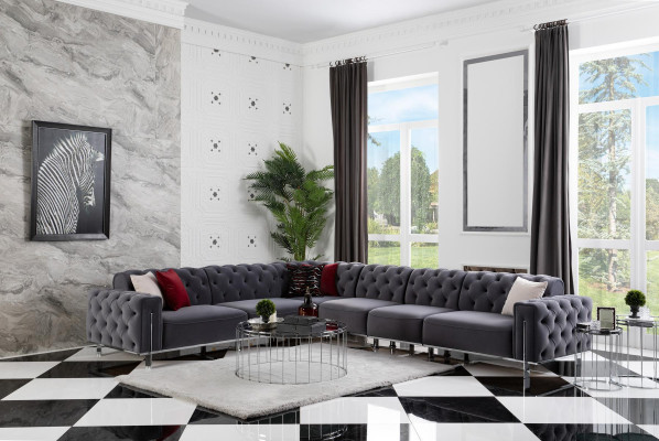 Chesterfield Eckgarnitur Eckcouch Sofa Couch Polster Ecksofa Möbel