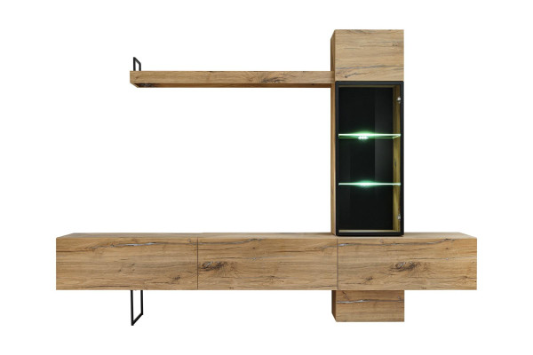 Wohnwand Designer Wohnzimmer Set Lowboard Wandregal TV-Ständer Neu Möbel