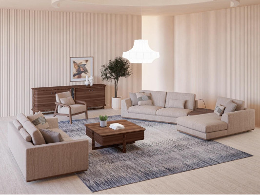 Luxus Sofagarnitur Ecksofa L-Form Zweisitzer Sofa Luxus Sessel Polstermöbel