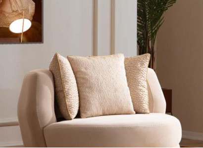 Sessel Luxus Polster Möbel Wohnzimmer Einsitzer Sessel Textil Lounge Restaurant