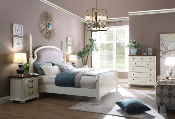 Bett Nachttisch Hocker 4 tlg. Schlafzimmer Set Design Modern Luxus Betten Neu