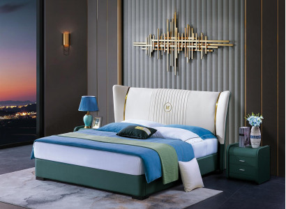 Schlafzimmer Bett Nachttische 3 tlg Set Design Luxus Betten Holz Doppelbett