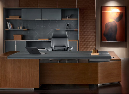 Eckschreibtisch Büro Chef Zimmer Möbel Design Schreibtische Deko Praxis