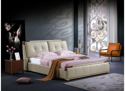 Bett Polster Design Luxus Doppel Deko Hotel Betten Schlaf Zimmer Leder