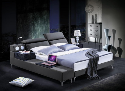 Design Doppelbett Lederbett Betten Bett Polster Leder Schlafzimmer Ehe 180x200.