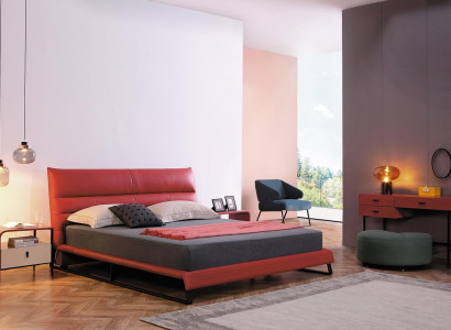 Bett Polster Design Luxus Deko Doppel Hotel Betten Schlaf Zimmer Leder