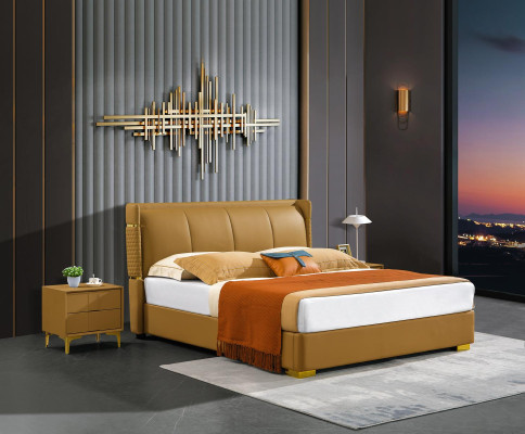 Doppelbett Orange Möbel Betten Schlafzimmer Doppel Bett Beige Hotel