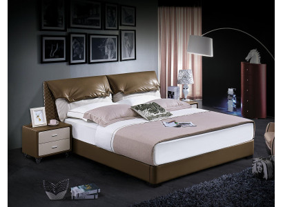 Klassisches Bett Doppelbett Betten Holz Braun Stil Echtes Holz Schlafzimmer Neu