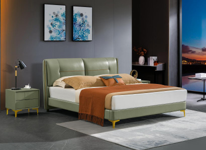 Designer Polsterbett Bett Betten Stoff Holz Deko Luxus Doppelbett Ehebett