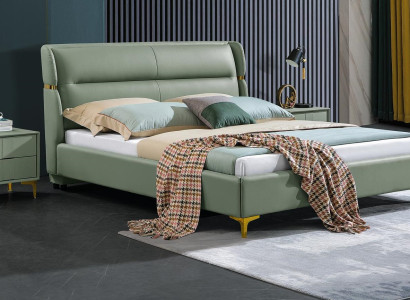 Bett Polster Design Luxus Doppel Hotel Betten Schlaf Zimmer Luxus Grün