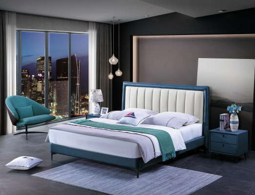 Leder Bett Polster Design Luxus Doppel Hotel Ehe Betten Deko Holz Schlaf