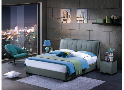 Design Doppelbett Lederbett Betten Bett Leder Polster Schlafzimmer Ehe. 180x200