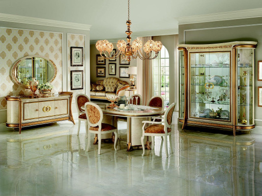 arredoclassic™ Luxus Klasse Möbel Esszimmer Vitrine Tisch Kommode