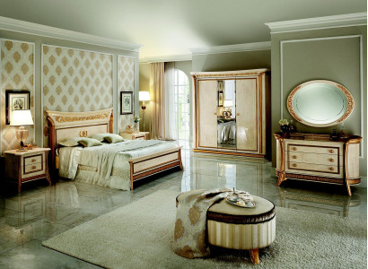 arredoclassic™ Schlafzimmer Set Melodia Barock Rokoko Bett Nachttisch 6tlg.