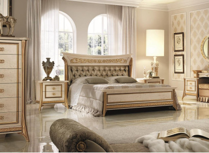 Schlafzimmer Set Bett Nachttisch Kommode Spiegel Hocker Neu 7tlg. Barock Rokoko