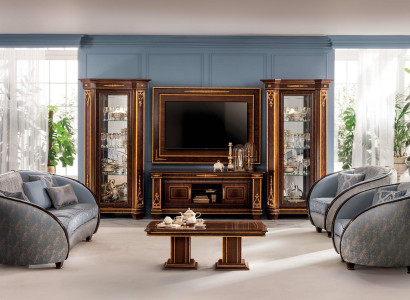 Wandschrank Wohnwand RTV Designer Möbel Wohnzimmer Vitrine Vitrinen