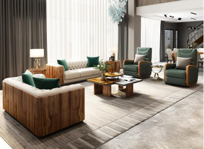 Luxus Möbel Sofagarnitur Couch Sofa Polster Designer Möbel 4tlg. Leder