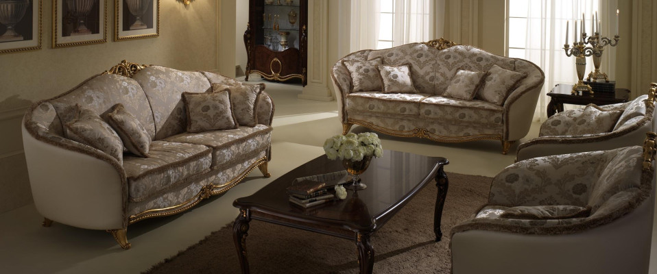 Sofa Sofagarnitur 3+3 Set Sitz Design Polster Sofas Couch Garnitur arredoclassic