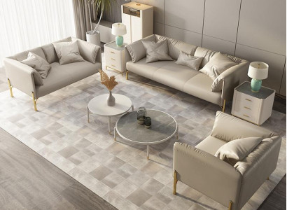 Sofagarnitur 321 Sitzer Set Design Sofas Couchen Leder Polster Relax