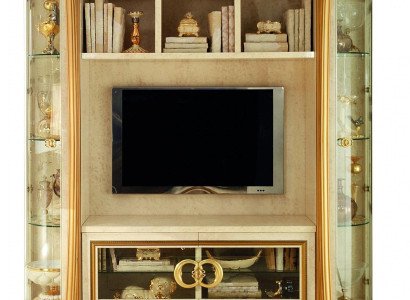 Wohnzimmer Anbau Medien Wand Fernsehwand Fernsehschrank Wohnwand Barock Rokoko