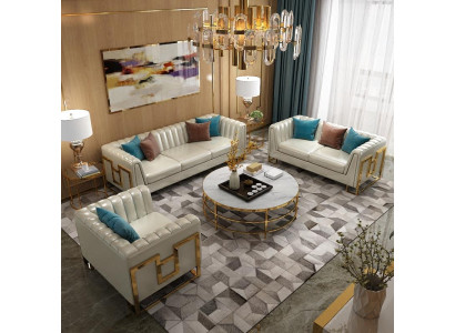 Sofagarnitur 3+2+1 Sitzer Wohnlandschaft Sofa Couch Polster Garnitur Sofas