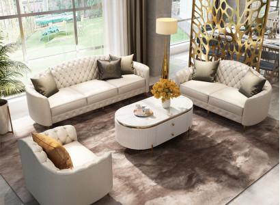 Sofagarnitur 3+2+1 Sitzer Set Design Sofas Polster Couchen Moderne Leder Couch