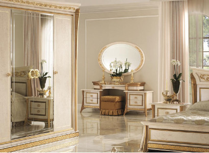 Schminktisch Tisch Schlafzimmer Hocker Spiegel Jugend Antik Stil Holz