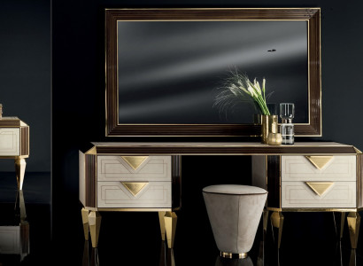 Schminktisch Spiegel + Hocker Frisierkommode Frisiertisch Kosmetik arredoclassic