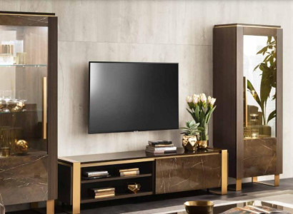 Wohnzimmermöbel Set Designer Wohnzimmer Sideboard 2x Vitrine 3tlg.