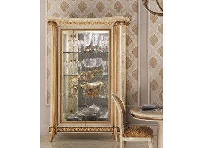 Vitrine Vitrinen Schrank Glasschrank Wohnzimmer Regal Barock Rokoko Echtes Holz