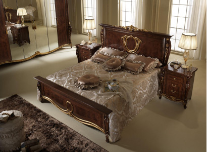 Bett Polster Klassische Doppelbett 180x200cm Holz Hotel Betten Schlafzimmer Neu