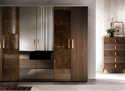 Luxus Kleider Schrank Kleiderschränke Designer Hochglanz Möbel Wohnen Holz Neu