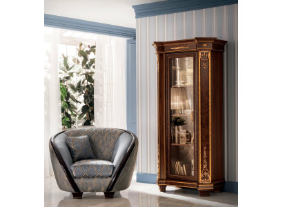 Vitrine Glasschrank Schrank Wand Bücher Vitrinen Holz Rustikal Barock