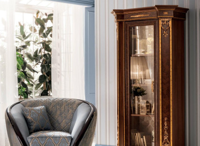 Vitrine Glasschrank Schrank Wand Bücher Vitrinen Holz Rustikal Barock