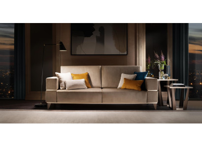 Sofa 3 Sitzer Couch Moderne Luxus Polster Sitz Sofas Textil Beige arredoclassic