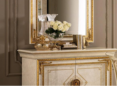 Spiegel Kommode Schrank Kommoden Anrichte Schlafzimmer Set Holz Klassischer Stil