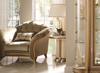 Wohnzimmer Luxus Sessel Hotel Polster Klassisch Einsitzer Beige arredoclassic