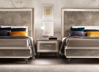 Set Hotel 2x Betten Nachttisch Design Schlafzimmer 3tlg. Möbel arredoclassic