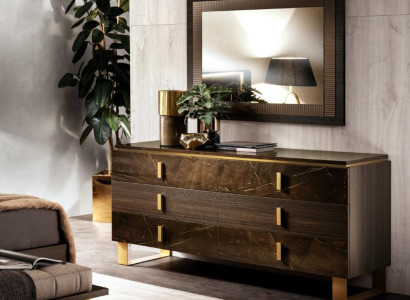 Buffet Anrichte Kommode Spiegel Echte Handarbeit Holz Barock Rokoko Kommoden neu