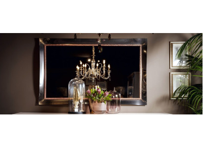 Klassischer Designer Spiegel Wandspiegel Barock Rokoko 100x110cm Holz Rahmen Neu