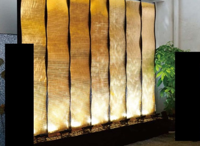 Wasser Wände xxl Dekoration Edelstahl Trenn Maßfertigung Led Wasserwand