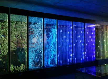 Wandpaneel Wasserblasen LED Wasserwand Dekorative Designer Wasser Wand