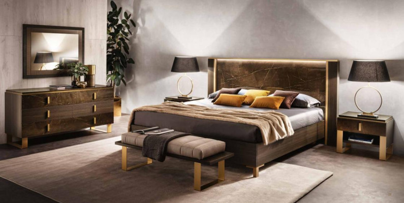 Luxus Schlafzimmer Bett Doppel Stil Modern Polster Betten Italienische