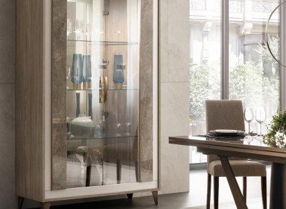 Anrichte Luxus Schaufenster Vitrine Glas Schrank Modern Stil Italienische Möbel